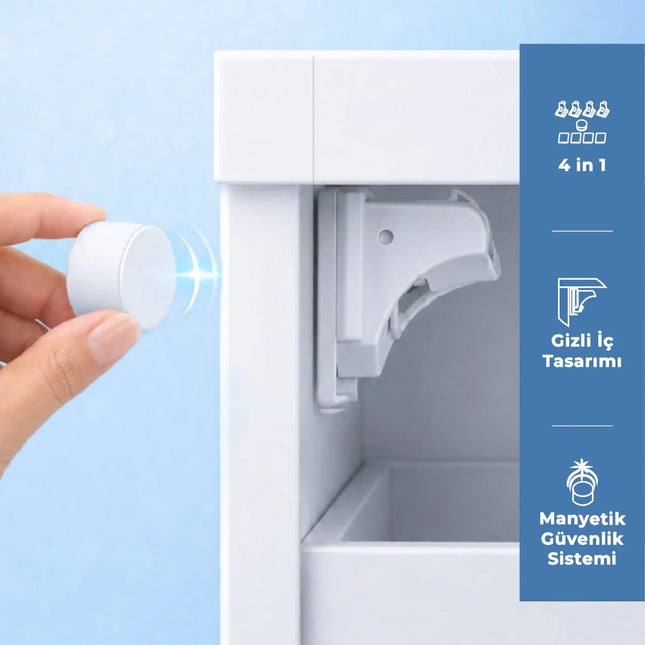 Babyjem Mıknatıslı Çekmece Kilidi 4in1