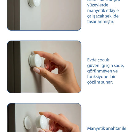 Babyjem Mıknatıslı Çekmece Kiliti Çoklu Paket - 12 Kilit + 3 Mıknatıs