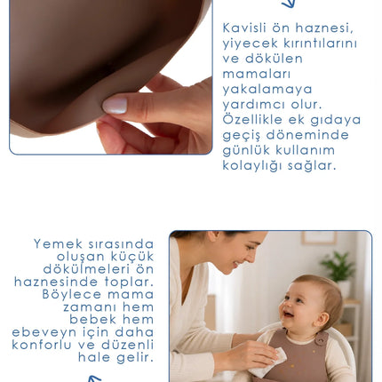 Babyjem Mini Silikon Mama Önlüğü Latte