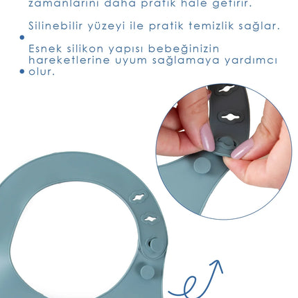Babyjem Mini Silikon Mama Önlüğü Mint