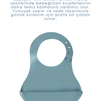 Babyjem Mini Silikon Mama Önlüğü Mint