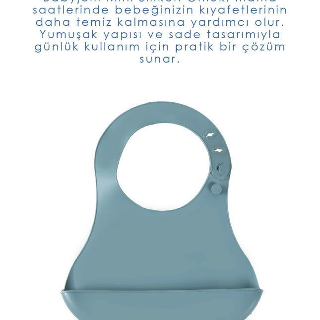Babyjem Mini Silikon Mama Önlüğü Mint