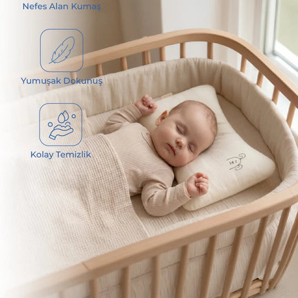 Babyjem Muslin Bebek Uyku Yastığı Ekru