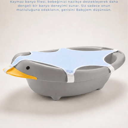 Babyjem Neşeli Ördek Banyo Seti 5 Parça Soft Gri