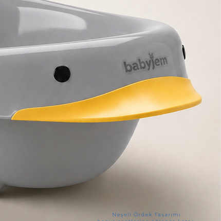 Babyjem Neşeli Ördek Banyo Seti 5 Parça Soft Gri