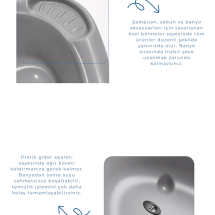 Babyjem Neşeli Ördek Banyo Seti 5 Parça Soft Gri