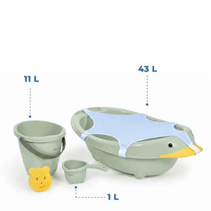 Babyjem Neşeli Ördek Banyo Seti 5 Parça Soft Yeşil