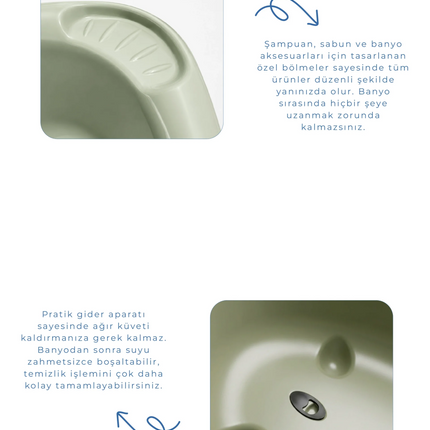 Babyjem Neşeli Ördek Banyo Seti 5 Parça Soft Yeşil