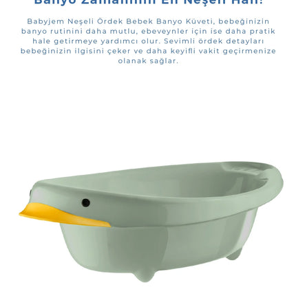 Babyjem Neşeli Ördek Bebek Banyo Küveti Soft Yeşil