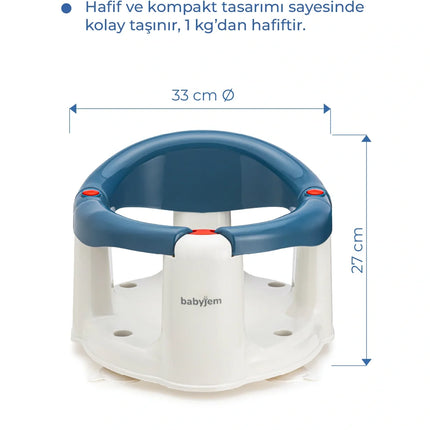 Babyjem Önden Açılır Banyo & Mama Oturağı İndigo Mavi