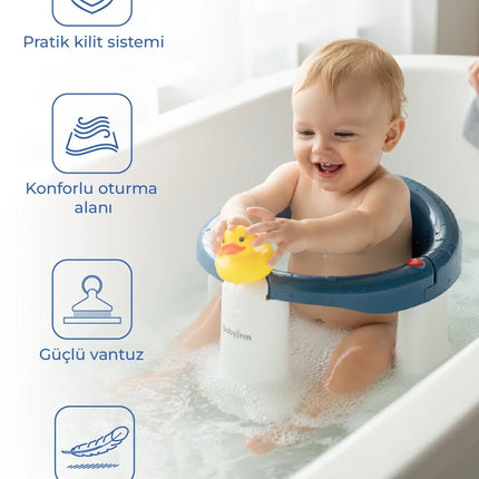 Babyjem Önden Açılır Banyo & Mama Oturağı İndigo Mavi