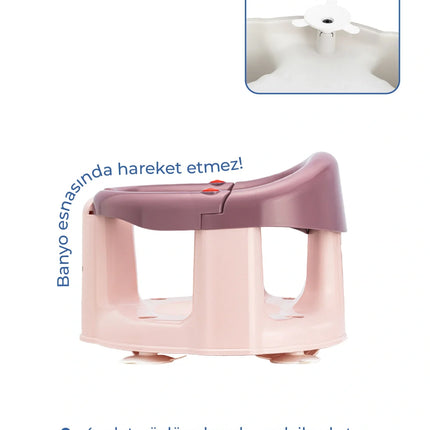 Babyjem Önden Açılır Banyo & Mama Oturağı Mürdüm
