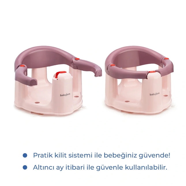 Babyjem Önden Açılır Banyo & Mama Oturağı Mürdüm