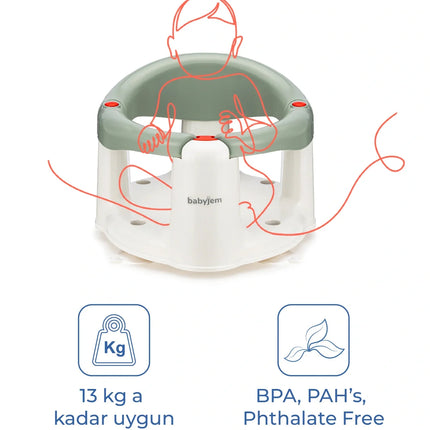 Babyjem Önden Açılır Banyo & Mama Oturağı Soft Yeşil