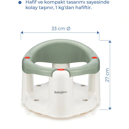 Babyjem Önden Açılır Banyo & Mama Oturağı Soft Yeşil