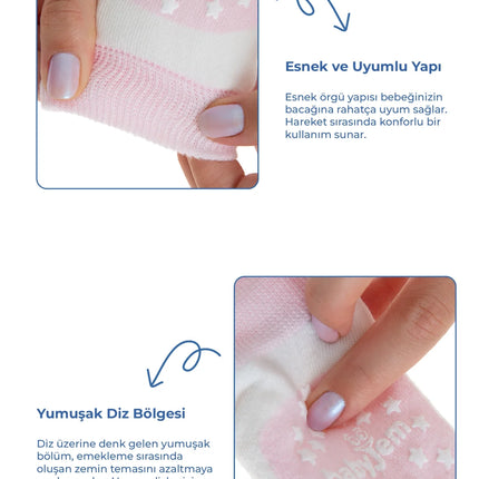 Babyjem Örgü Emekleme Dizliği Pembe