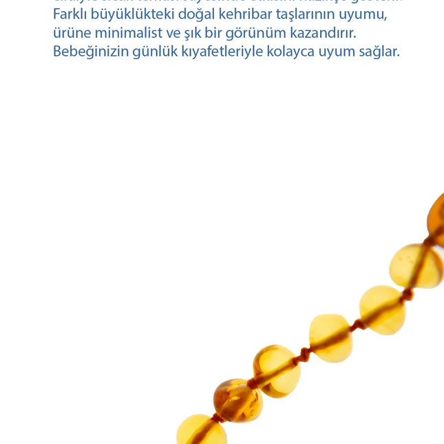 Babyjem Orjinal Sertifikalı Kehribar Bebek Bilekliği Bal