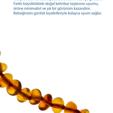 Babyjem Orjinal Sertifikalı Kehribar Bebek Bilekliği Koyu Bal