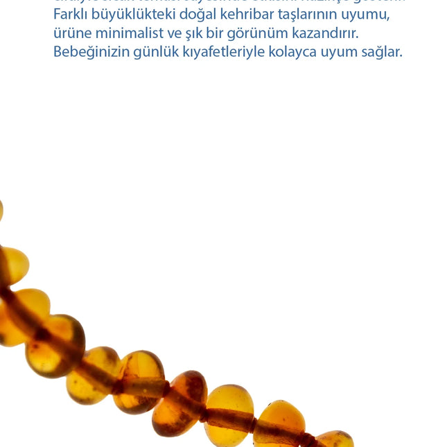 Babyjem Orjinal Sertifikalı Kehribar Bebek Bilekliği Koyu Bal