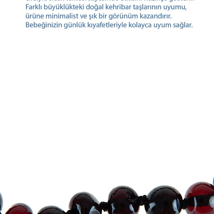 Babyjem Orjinal Sertifikalı Kehribar Bebek Bilekliği Vişne