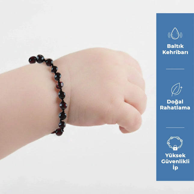Babyjem Orjinal Sertifikalı Kehribar Bebek Bilekliği Vişne