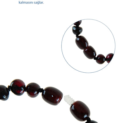 Babyjem Orjinal Sertifikalı Kehribar Bebek Bilekliği Vişne