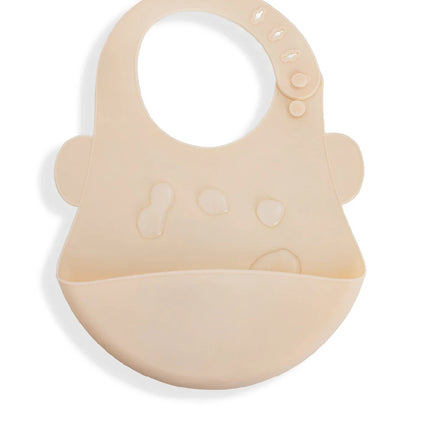 Babyjem Oval Hazneli Silikon Mama Önlüğü Ekru