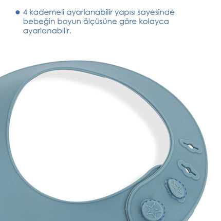 Babyjem Oval Hazneli Silikon Mama Önlüğü Mint