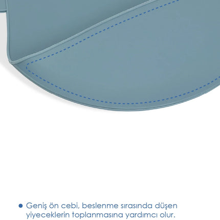 Babyjem Oval Hazneli Silikon Mama Önlüğü Mint