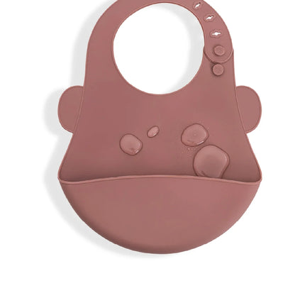 Babyjem Oval Hazneli Silikon Mama Önlüğü Mocha