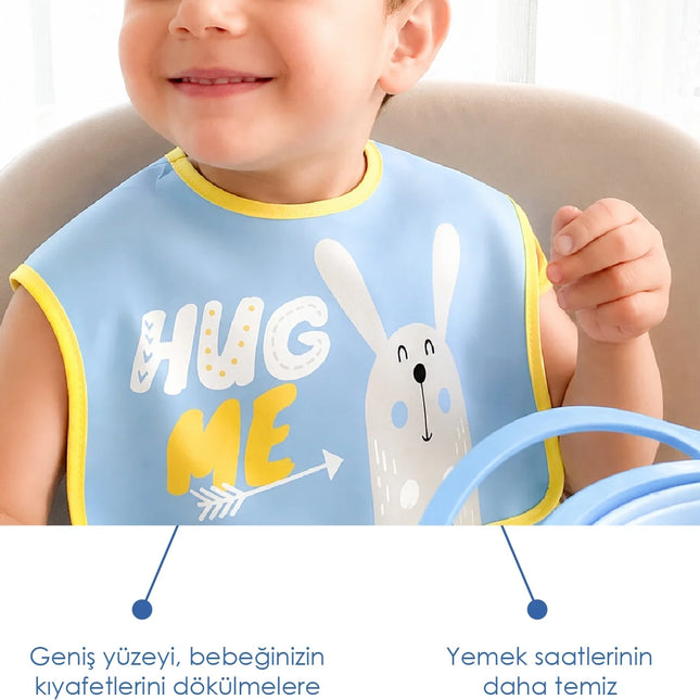 Babyjem Poli Muşamba Büyük Mama Önlüğü Mavi