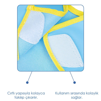 Babyjem Poli Muşamba Büyük Mama Önlüğü Mavi