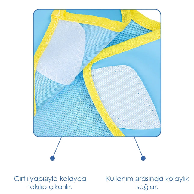 Babyjem Poli Muşamba Büyük Mama Önlüğü Mavi