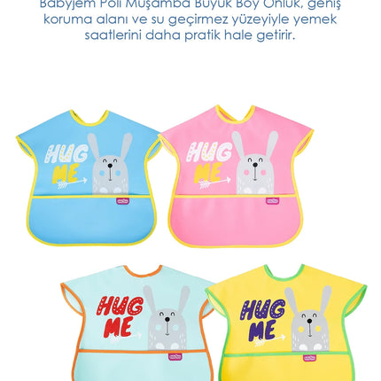Babyjem Poli Muşamba Büyük Mama Önlüğü Mavi