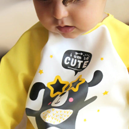 Babyjem Poli Muşamba Kollu Mama Önlüğü Sarı Outlet