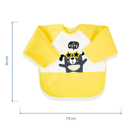 Babyjem Poli Muşamba Kollu Mama Önlüğü Sarı Outlet