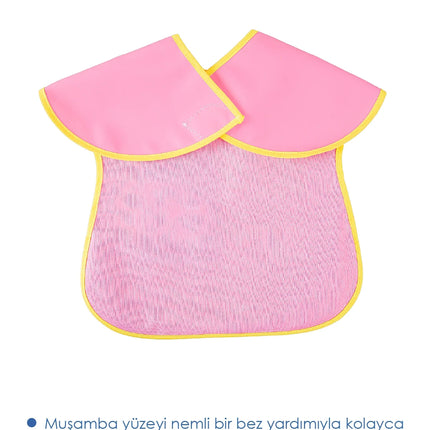 Babyjem Poli Muşamba Mama Önlüğü Büyük Pembe