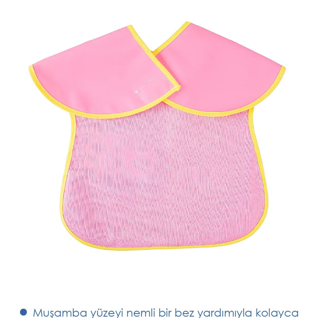 Babyjem Poli Muşamba Mama Önlüğü Büyük Pembe