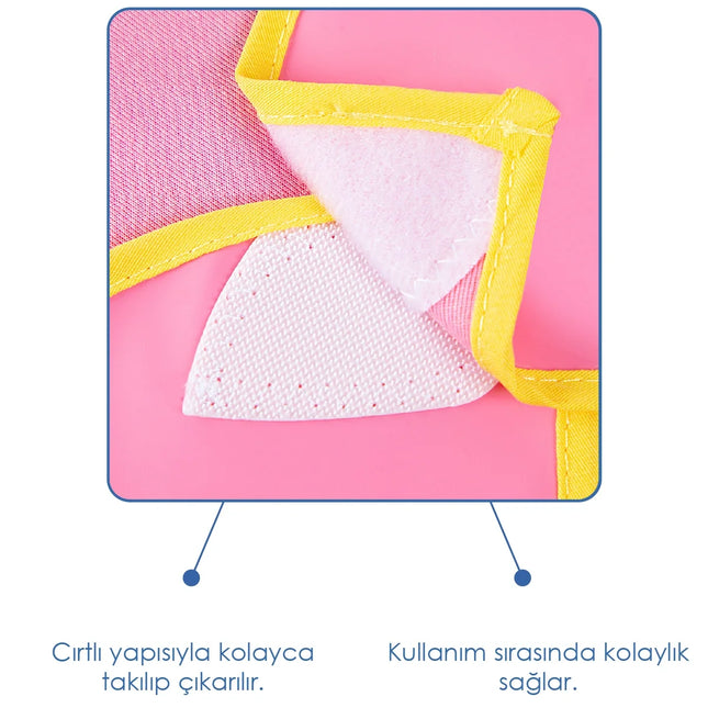 Babyjem Poli Muşamba Mama Önlüğü Büyük Pembe