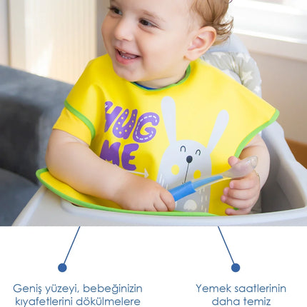 Babyjem Poli Muşamba Mama Önlüğü Büyük Sarı