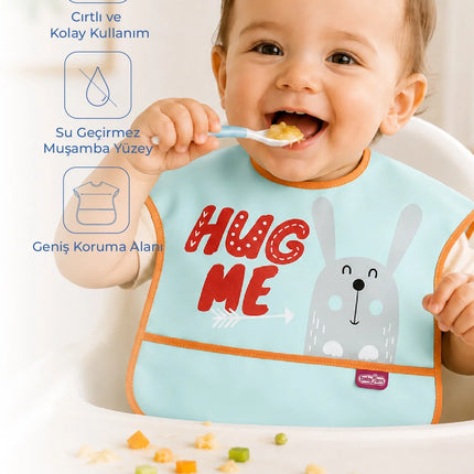 Babyjem Poli Muşamba Mama Önlüğü Büyük Yeşil