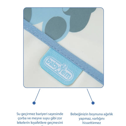Babyjem Poli Muşamba Mama Önlüğü Küçük Mavi