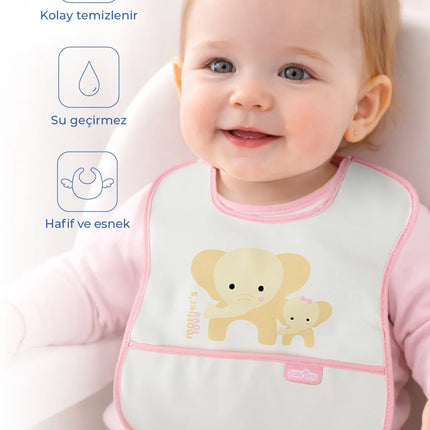 Babyjem Poli Muşamba Mama Önlüğü Küçük Pembe