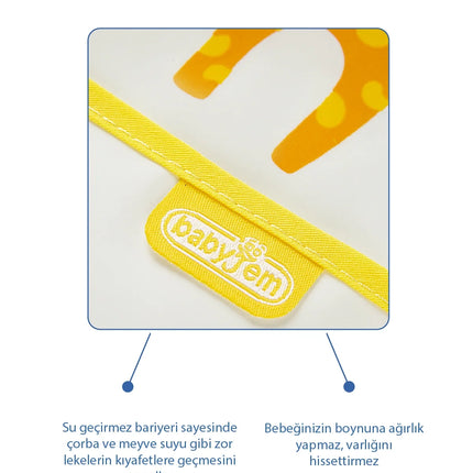 Babyjem Poli Muşamba Mama Önlüğü Küçük Sarı
