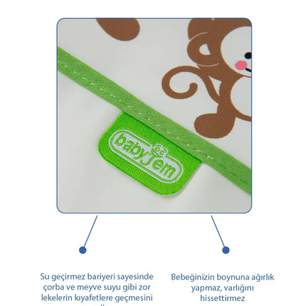 Babyjem Poli Muşamba Mama Önlüğü Küçük Yeşil