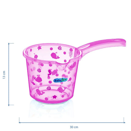 Babyjem Şeffaf Kova & Maşrapa Set Pembe Desenli