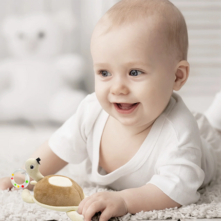 Babyjem Sevimli Yürüme Arkadaşım Çıngıraklı Peluş Kaplumbağa Kahverengi