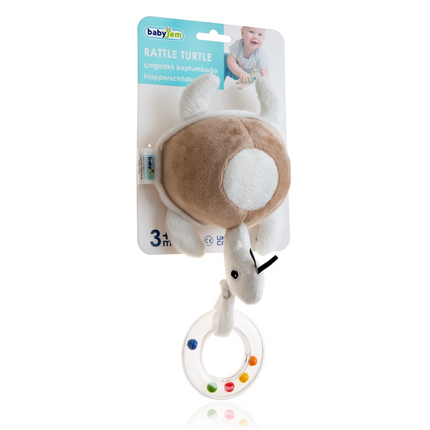 Babyjem Sevimli Yürüme Arkadaşım Çıngıraklı Peluş Kaplumbağa Kahverengi