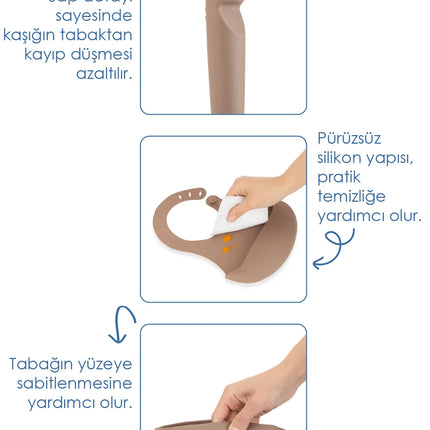 Babyjem Silikon Beslenme Seti Latte 4 Parça Hediye Seti