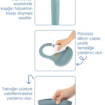 Babyjem Silikon Beslenme Seti Mint 4 Parça Hediye Seti